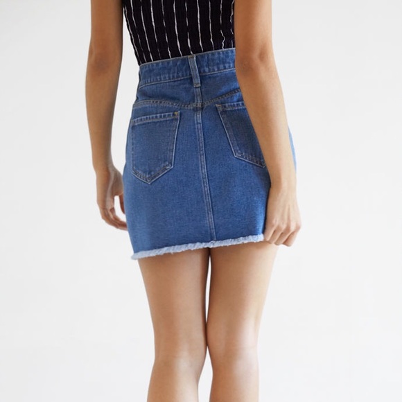 Denim zip up o ring skirt - Picture 3 of 6